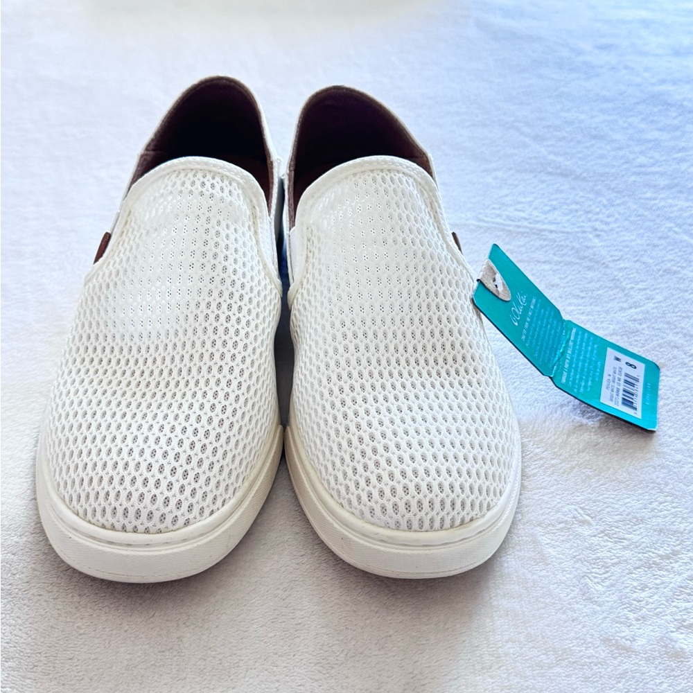NWT Olukai Women’s Pehuea White Casual Flat Size 8M